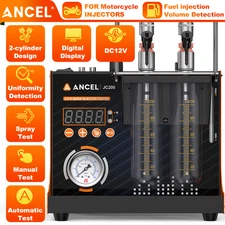 ANCEL JC200 2 Cylinder Fuel Injector Cleaner&Tester Kit for Gasoline Engine 12V