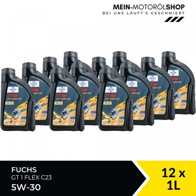 Fuchs Titan GT1 Flex C23 5W-30 BMW MB 229.31 Opel Motoröl 12x1 Liter = 12 Liter
