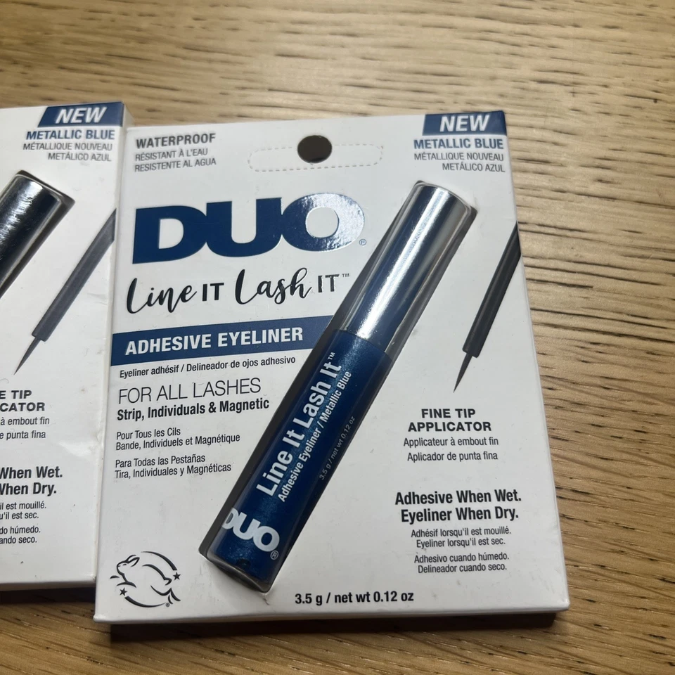 TWO - DUO-LINE IT LASH IT-WATERPROOF-METALLIC BLUE-ADHESIVE-FOR ALL LASHES-NEW! - Image 3 of 4