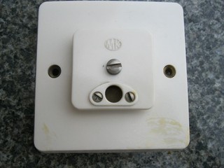 Vintage 1960's MK Clock Point Wall Socket. Ivory Colour. Preloved Good Condition