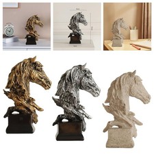 Pays américain Cheval Tête Statue Étude Décor Bureau Bureau Table Cave À
