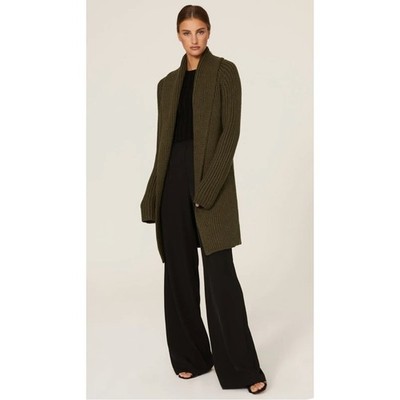 KF/KaufmanFranco x RTR Olive Knit Sweater Coat Size Large Green Chunky Cardigan