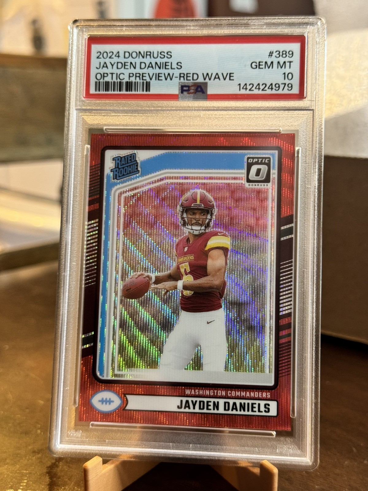 Jayden Daniels Panini Donruss #389 Optic Preview-Red Wave