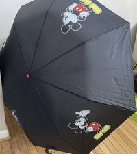 Disney Mickey Mouse Black Folding Umbrella - Vintage/90s