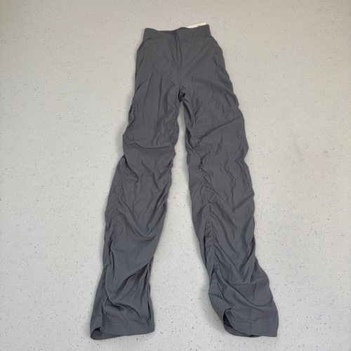 Lululemon Dance Studio Slim Fit High Rise Flared Ribbed Ruched Pants XXXS Grey