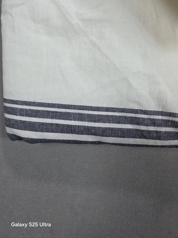 NWOT Quince Coastal Stripe Linen Cotton Curtain 48x96 ONE Panel Charcoal Classic - Image 2 of 3