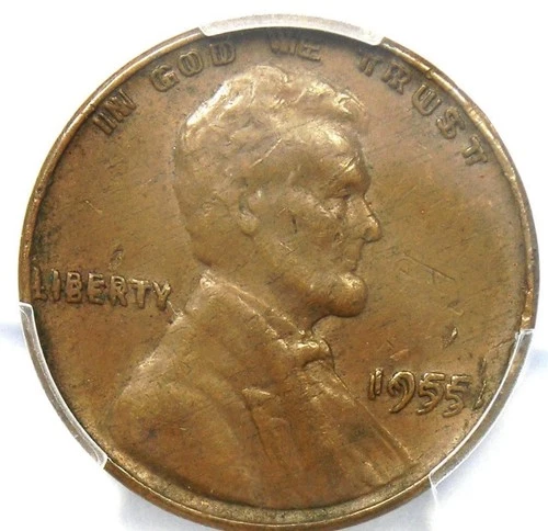 1955 Lincoln Wheat Small Cent Bronze BN 1955 Doubled Die Obverse PCGS XF Detail