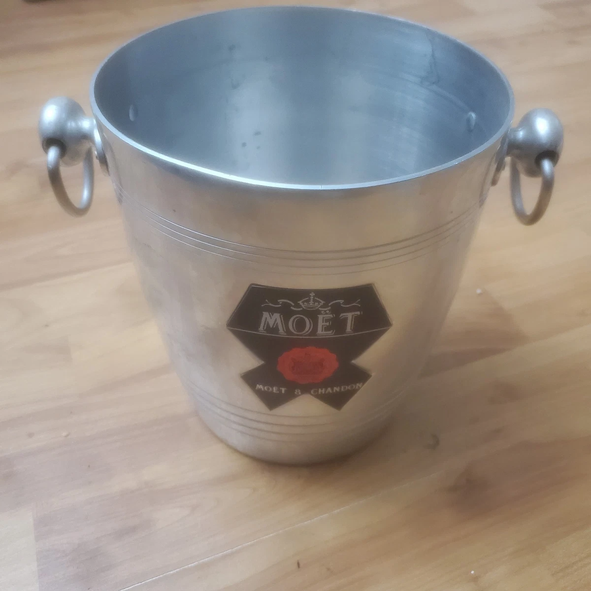Lot De 2 Seaux à Champagne Anciens MOET & CHANDON ARGIT - Seaux à Glace Rouges Vintage