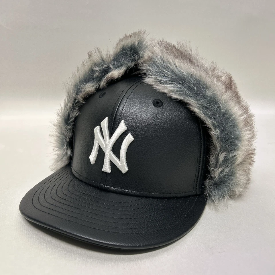 NEW ERA 59 Fifty Dog Ear Cap Synthetic Leather New York Yankees NEW Fedex - Image 2 of 4