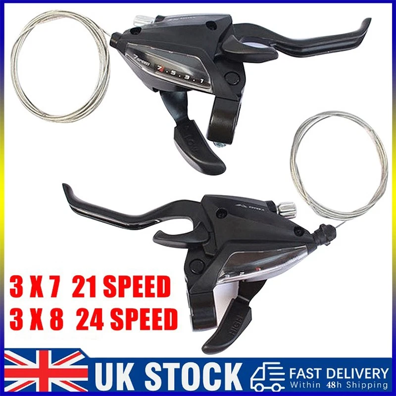 For Shimano ST-EF500 Shifter Set 3x7/8 Speed 21/24 Speed V-Brake Lever Bike MTB - Image 1 of 4