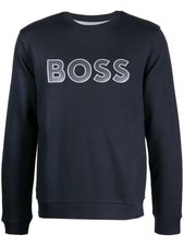 Hugo Boss Men's Salbo Big Logo Crewneck Sweater, Peacock