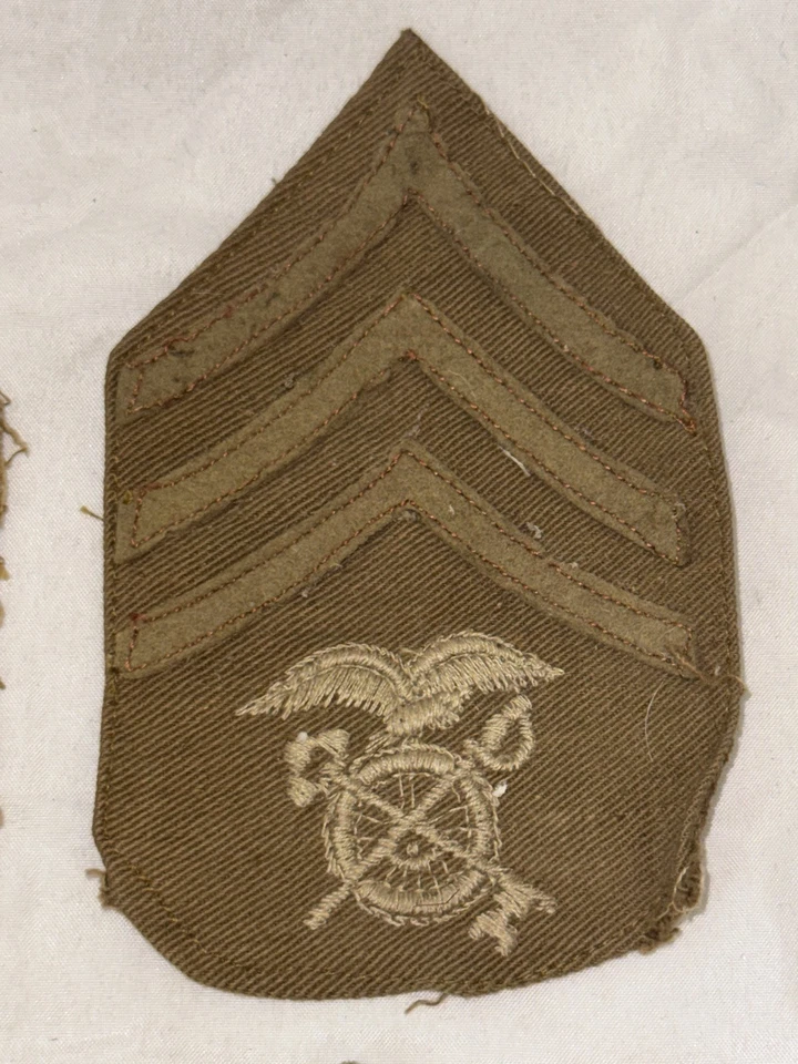 WWI WWII US Army Engineer/QM Patches Lot of 4 Vintage Insignia Chevrons       - Image 4 of 4