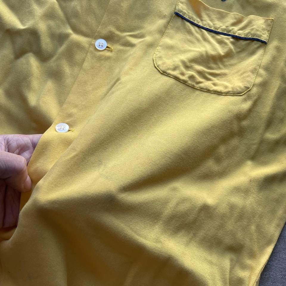 Vintage 60s NatNast Star Milling Rayon Gab Loop Chainstitch Bowling Shirt Medium - Image 4 of 4