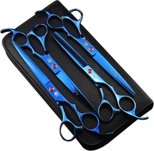 Professional 7.0 Inch 4PCS Pet Grooming Scissors Kit Japan Premium Steel Straigh