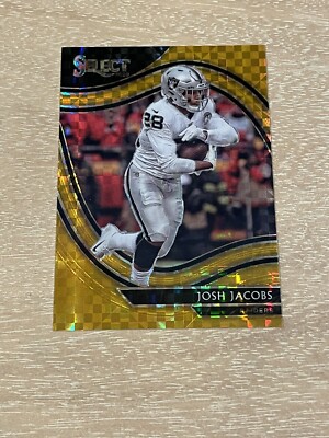 2020 Select Josh Jacobs Field Level Gold Prizm /10 SSP Las Vegas Raiders #333