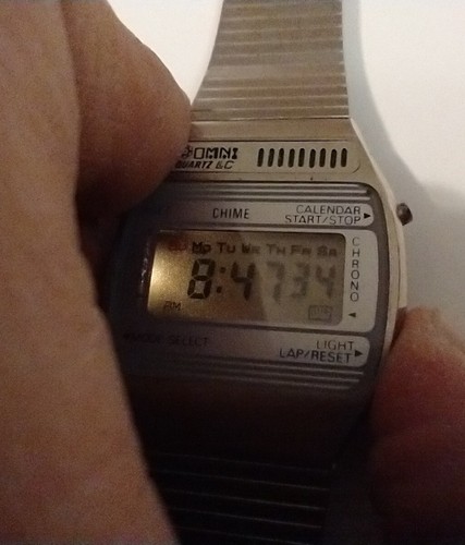 Vintage Omni Quarz Digitaluhr persönliche Elektronik eingebaut*selten*funktioniert - Bild 4 von 12