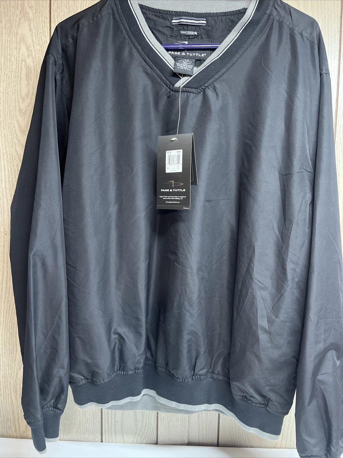 Page & Tuttle Mohawk Black Polyester Cool Swing Golf Windbreaker Large