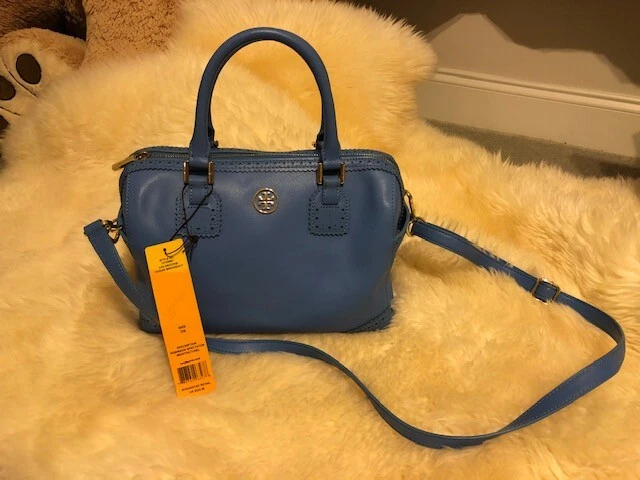 Tory Burch Sky Blue Leather Robinson Tote Tory Burch