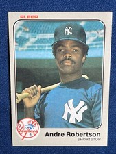 1983 FLEER #396 ANDRE ROBERTSON (NEW YORK YANKEES) BASEBALL CARD NM