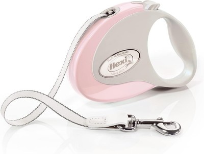 Tape Retractable Dog Leashes for Small Dogs Upto 26 lbs.   10 ft., Pink/Rose