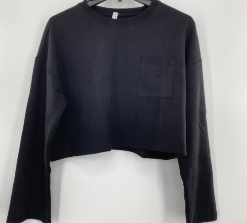 Free People NWT Sunny Set 2 Piece Sweatshirt Shorts Athleisure Set Black Sm New - Picture 4 of 11