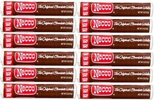 Wafers Original Chocolate Flavored Hard Candy Rolls Bundle of 12 Rolls 2 Ounc...