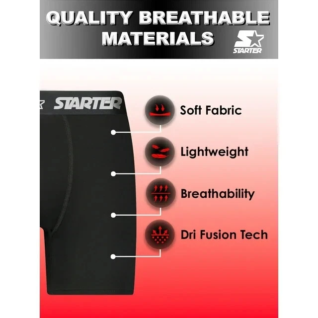 Starter Mens Boxer Briefs Active Performance Breathable Underwear 3 or 6-Pack - Image 4 of 4