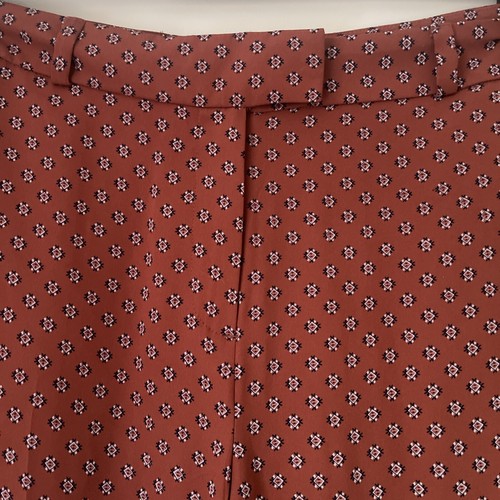 SIZE 12 - Terracotta M&S Autograph - Patterned Flowy Tailored Trousers Holiday - Picture 2 of 10