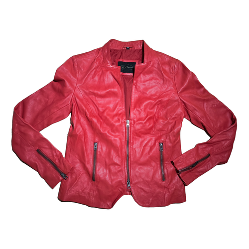 JCC Collection Echt Leder Jacke Damen Gr 34 Rot Kurzjacke Sommerjacke Lida NEU - Bild 2 von 3