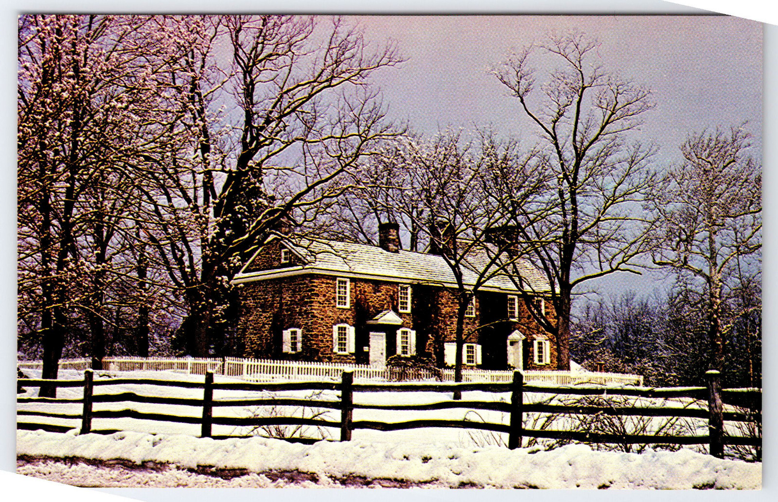 [F6] Postcard Thompson-Neely House Washington Crossing Bucks County Pennsylvania