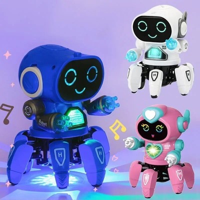 Kinder leuchten Musik pädagogisches Spielzeug elektrisches Haustier niedliches LED-Licht musikalischer Tanz Robo