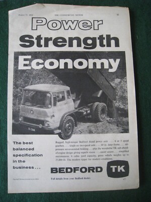 POWER STRENGTH ECONOMY BEDFORD TK DIESEL EINHEIT 1961 WERBUNG A4 GRÖSSE FEILE 5