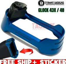Tyrant Designs Billet 6061 Aluminum Blue Magwell for GLOK 43X  48 Works w/ S15
