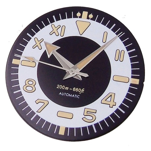 New 31mm White/Black Sterile Dial Fit Auto NH35 ETA2824 hands dial Watch Parts - Picture 12 of 14