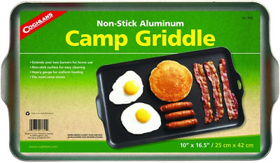 Two Burner Non-Stick Camp Griddle, X 10-Inches Black