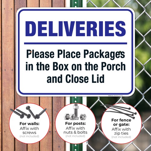 Paketzustellschild, bitte Pakete in den Karton auf Veranda legen, - Bild 45 von 84