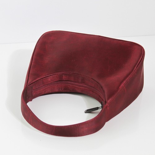 PRETTY VANESSA PARIS NEW YORK LONDON BURGUNDY SATIN HOBO EVENING TOTE VERY NICE - Picture 5 of 7