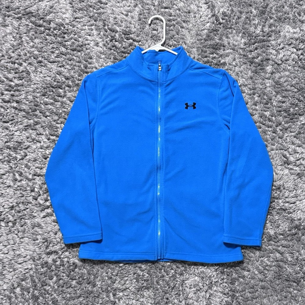 Under Armour Jacket Long Sleeve Full Zip Blue Youth Large Sweater Sport Active
