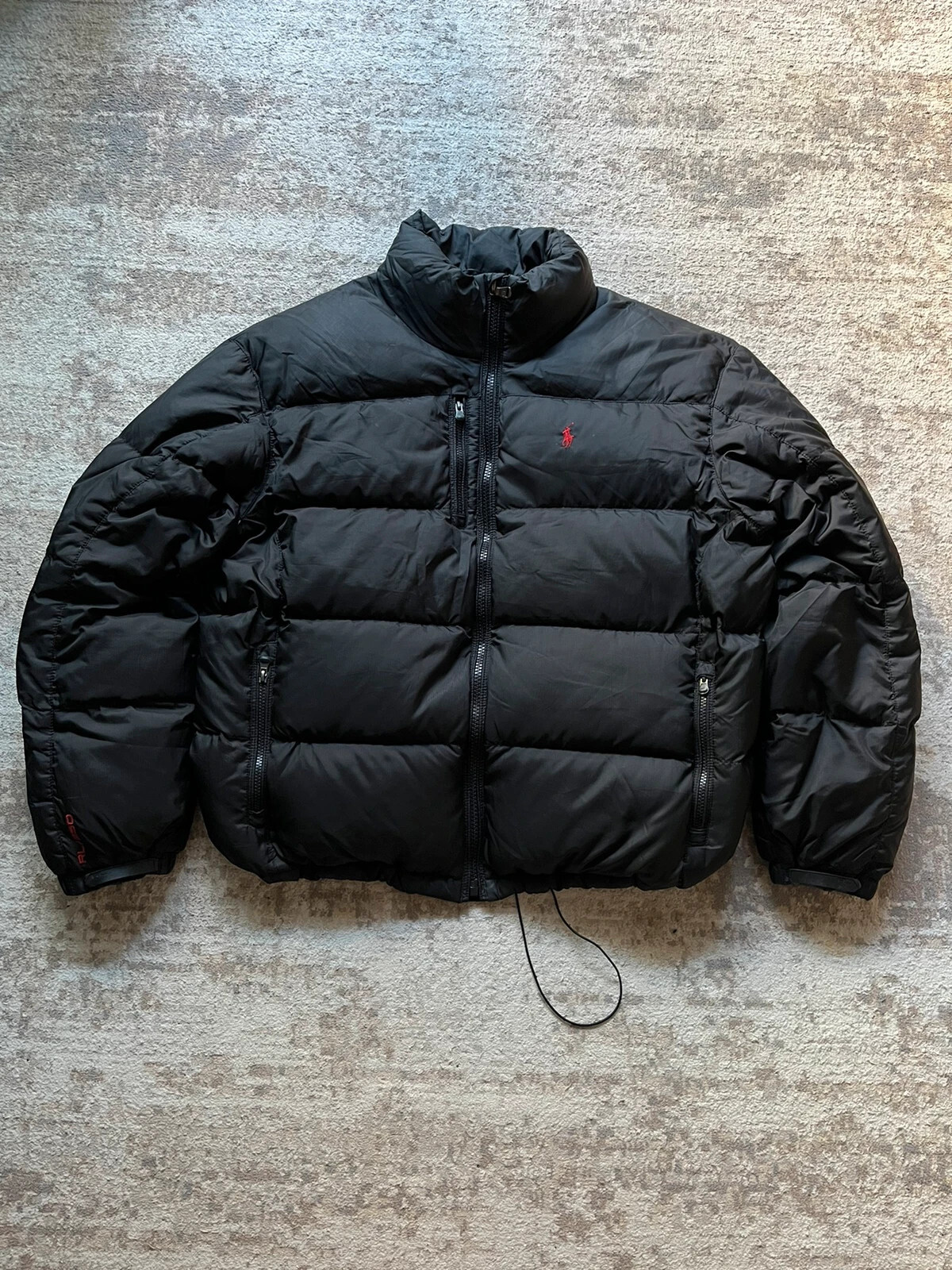 Polo Ralph Lauren RL 250 Puffer Jacket anni 2000 nero piccolo pony regolabile taglia XXL