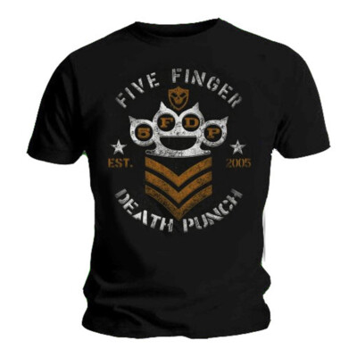 Offizielles T-Shirt Five Finger Death Punch Chevron schwarz Herren Rock Metal Band FFDP
