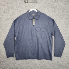 NWT Banana Republic Men Knit 1/4 Zip Collar Pocket Sweater XL Ribbed Shirt Blue