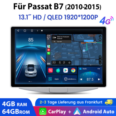 13.1''Android14 Autoradio Carplay Für Passat B7 10-2015 WIFI 4G BT DAB+ GPS 4+64G