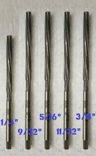 HSS Valve Stem Guide Reamers Set of 5 Pcs - 1/4" - 9/32" - 5/16" - 11/32" - 3/8"