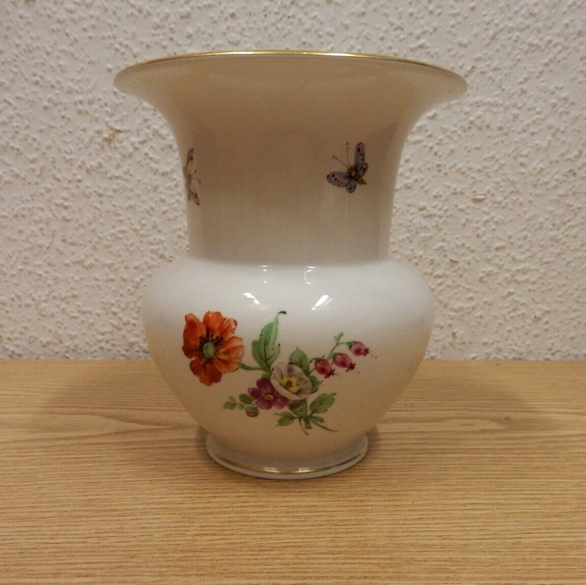 50er KPM Berlin Vase Fidibus Porzellan Streublumen Floral gemarkt 50er Vintage