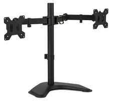 Mount-It Double Monitor Desk Free Standing Fits Two 21-32 Inch Computer Screens