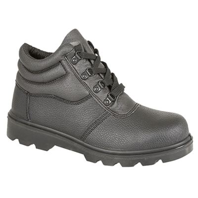 Grafters Herren Sicherheit Stahlkappe Schuh Arbeitsstiefel Schwarz