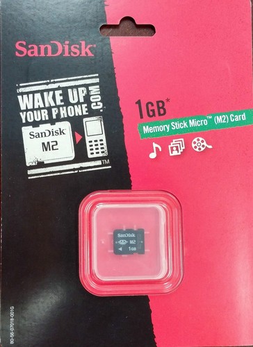 SanDisk 1GB M2 Memory Stick Micro Card for Many Mobile Phones & Cameras - Afbeelding 1 van 1