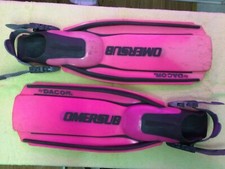 DACOR OMERSUB Open Heel FINS - Size S-M - PINK - SCUBA DIVING / SNORKELING