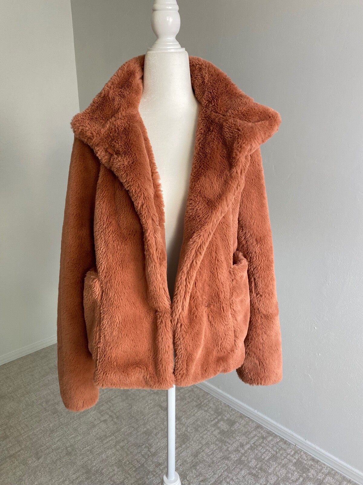 rust fur jacket