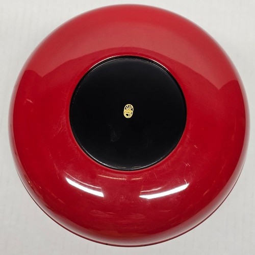 Caja de laca roja japonesa Zohiko Kyoto de colección pájaros dorados con certificado - Imagen 6 de 10